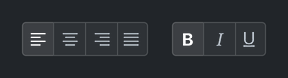 ToggleGroup icon-only toolbar — dark theme