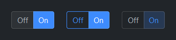 ToggleGroup style variants — dark theme