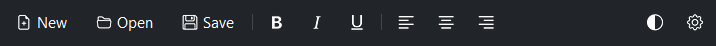 Toolbar demo — dark theme