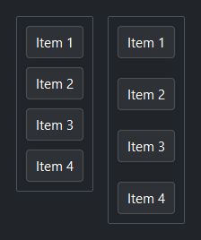 VStack gap — dark theme