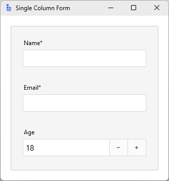 Single column form
