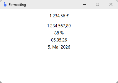 value formats