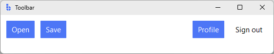 Toolbar with left and right groups